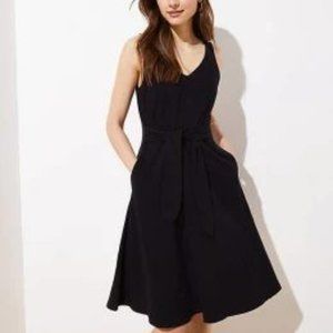 NWT Ann Taylor LOFT sz small black tie waist dress